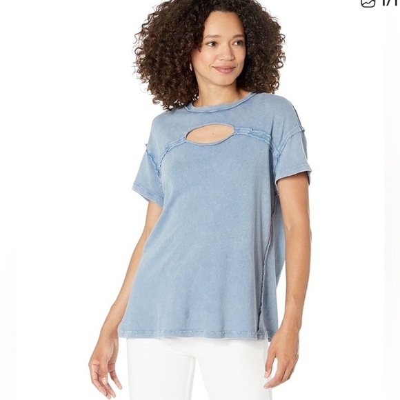 We The Free Mediterranean Light Blue Short Sleeve Tee - Picture 2 of 3